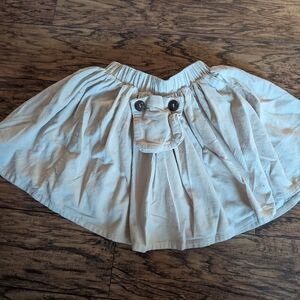 💥3/$24 Girls' Cream Corduroy Skirt with Button Pocket